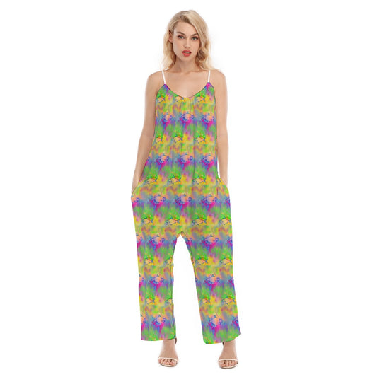 Pre Order Woman's Baggy Overall- Herring Tie Dye