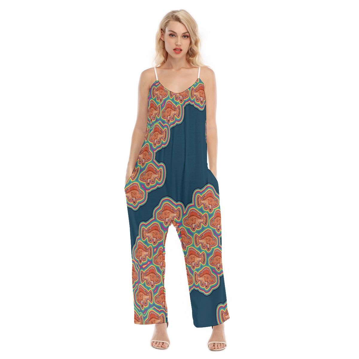 In Stock Woman's Baggy Overall- Rainbow Rockfish
