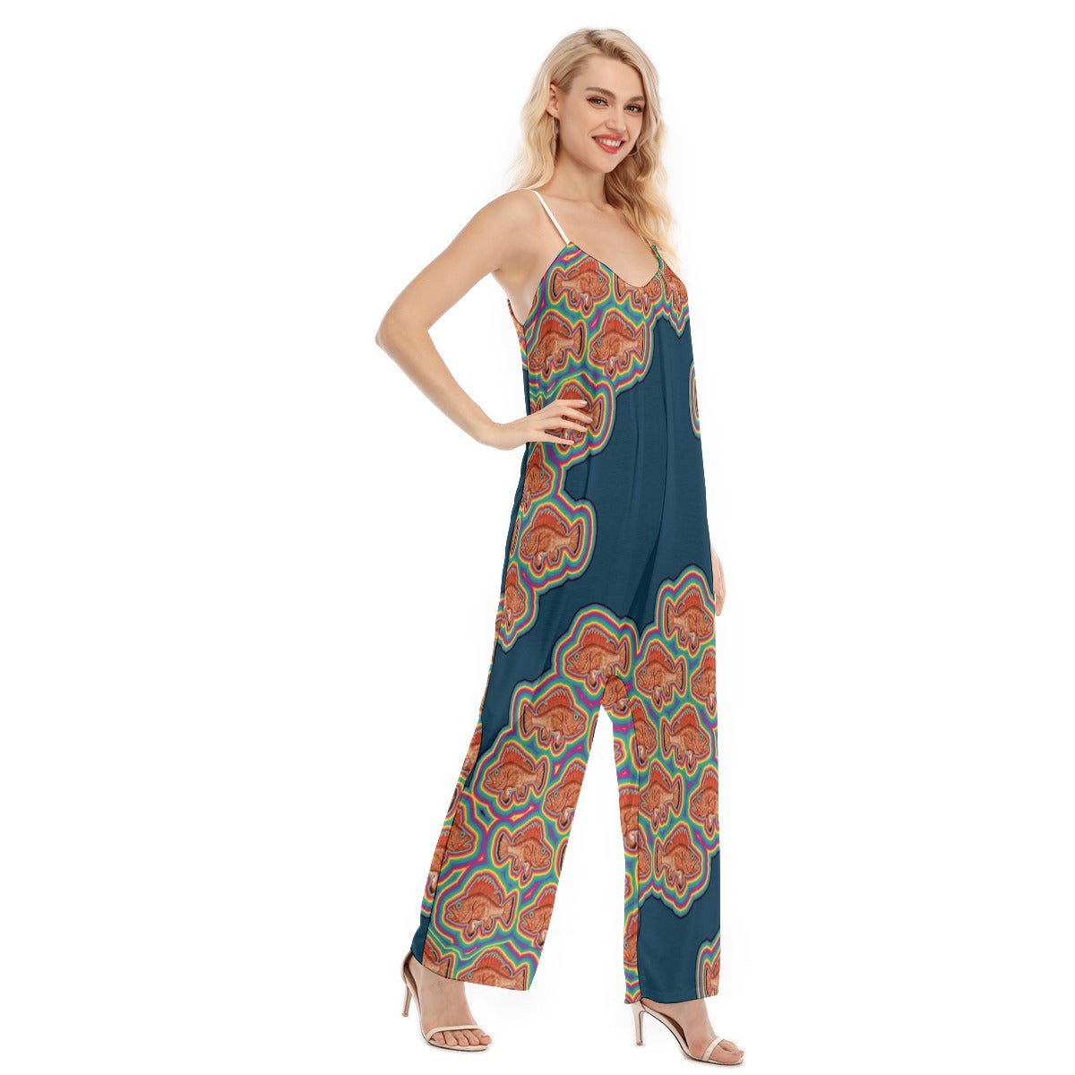 In Stock Woman's Baggy Overall- Rainbow Rockfish
