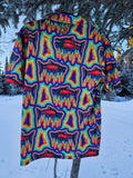 Funky Sockeye Salmon Button Up Collared Shirt- In Stock