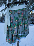 Mushrooms and Ferns Wrap Skirt- In stock