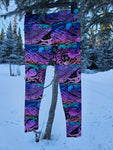 Teal Purple Inlet Friends Yoga Leggings- In Stock