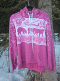 Discontinued Pink Moonlit Adventure (3 Bears) Rayon Hoodie- XS In stock