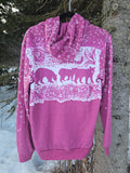 Discontinued Pink Moonlit Adventure (3 Bears) Rayon Hoodie- XS In stock