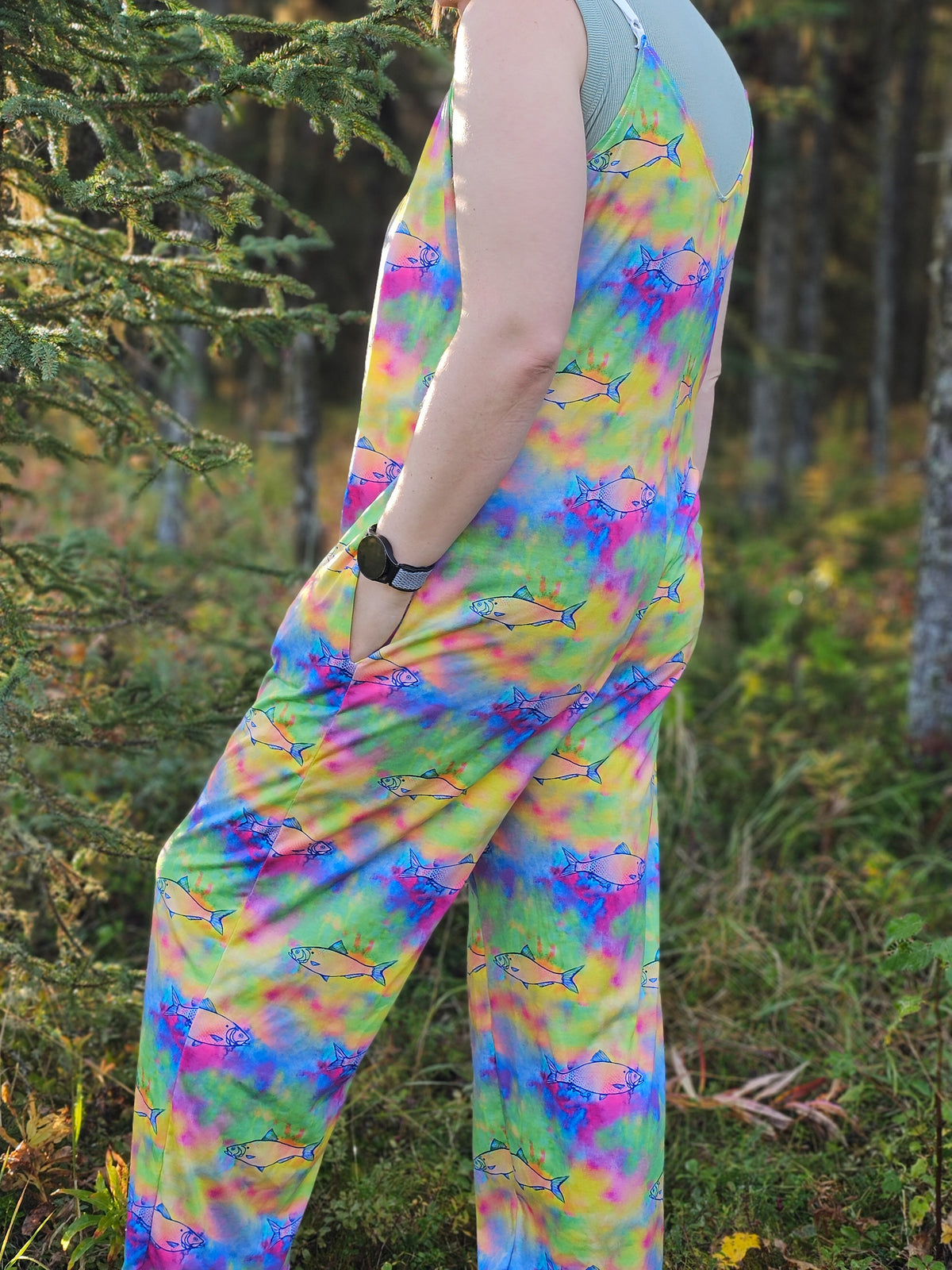 Pre Order Woman's Baggy Overall- Herring Tie Dye