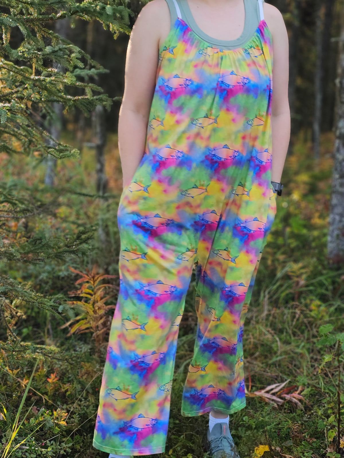 Pre Order Woman's Baggy Overall- Herring Tie Dye
