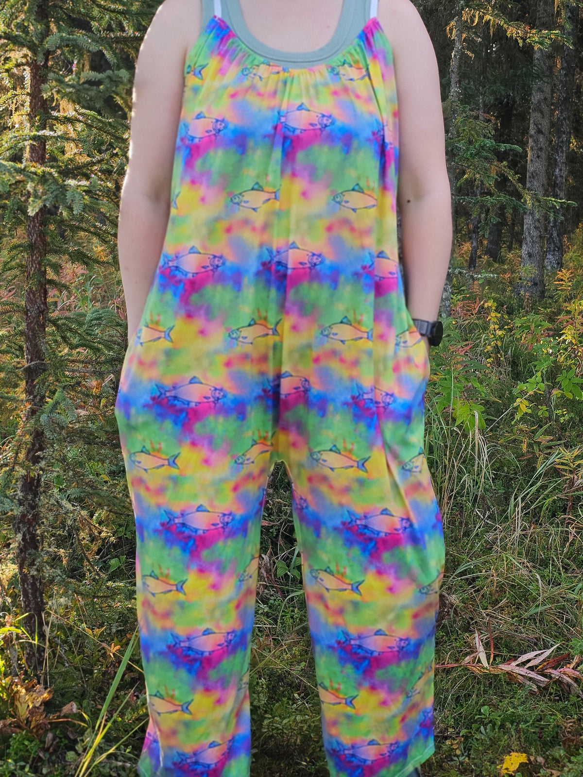 Pre Order Woman's Baggy Overall- Herring Tie Dye
