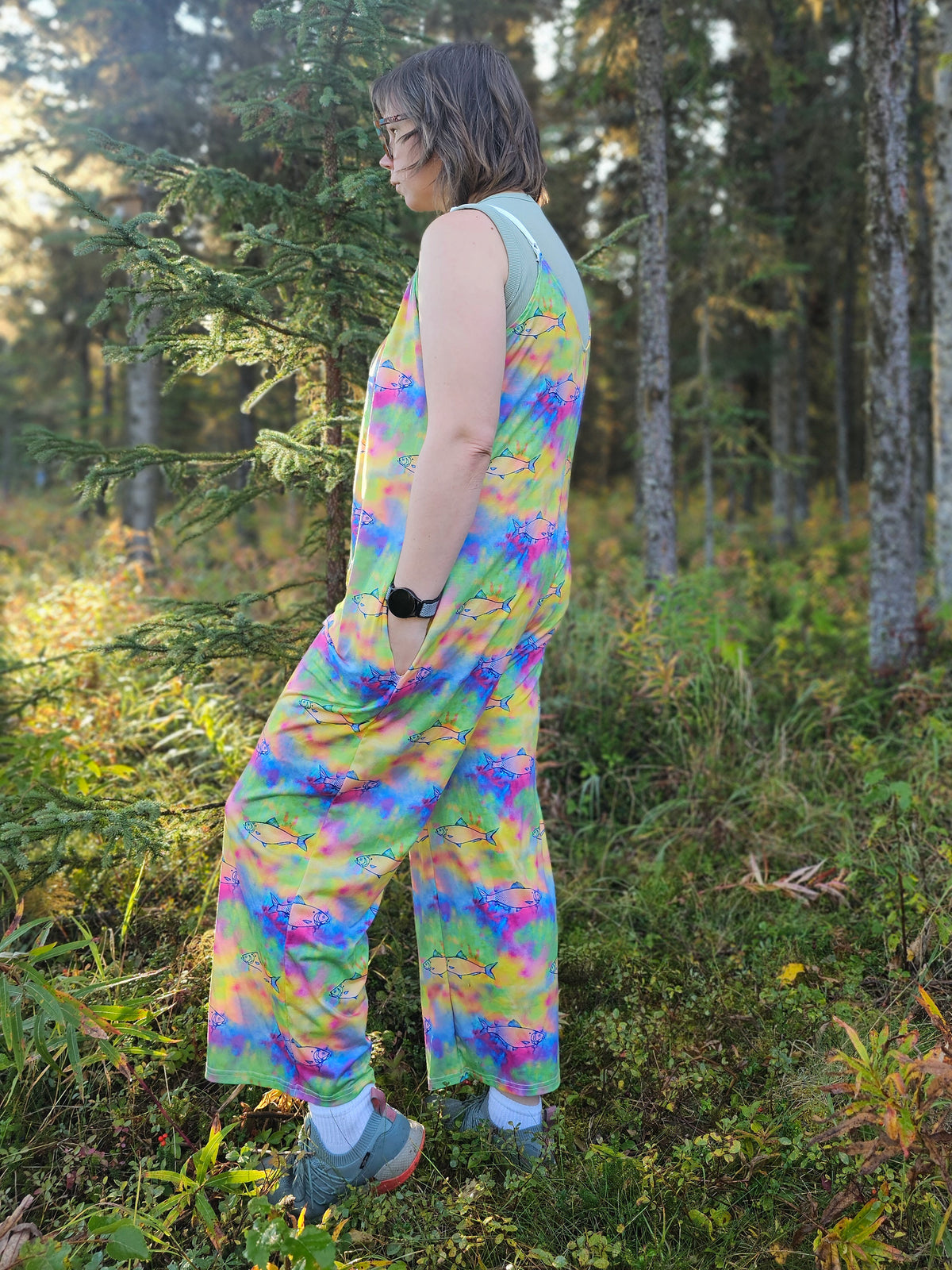 Pre Order Woman's Baggy Overall- Herring Tie Dye