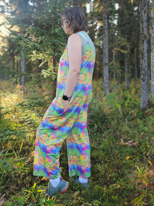 Pre Order Woman's Baggy Overall- Herring Tie Dye