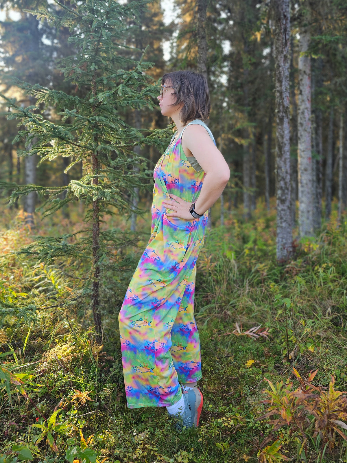 Pre Order Woman's Baggy Overall- Herring Tie Dye