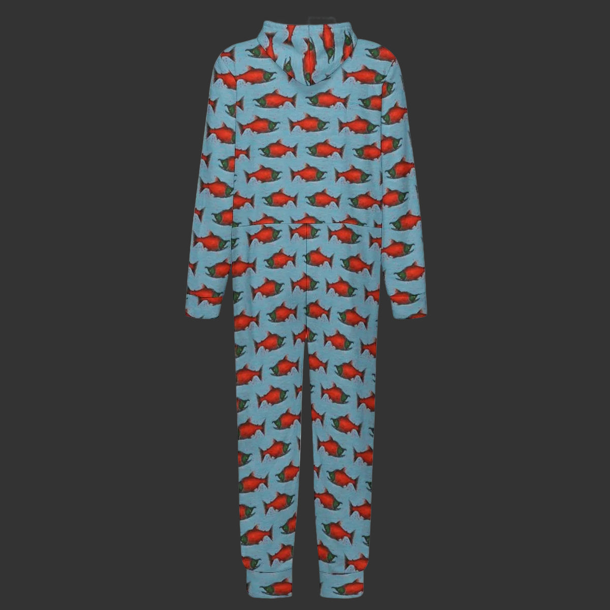 Kid's Salmon Plush Fuzzy Onesie