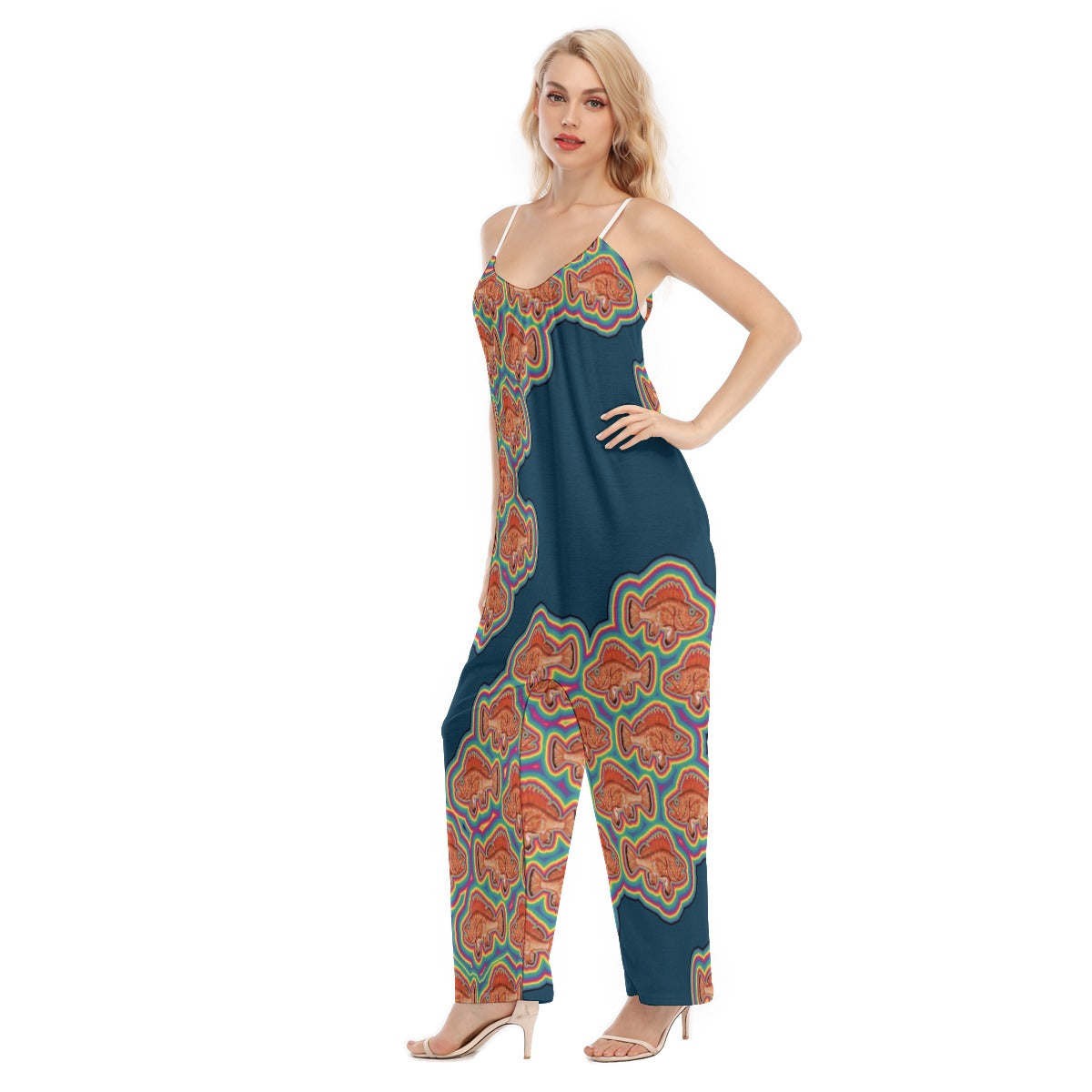 In Stock Woman's Baggy Overall- Rainbow Rockfish