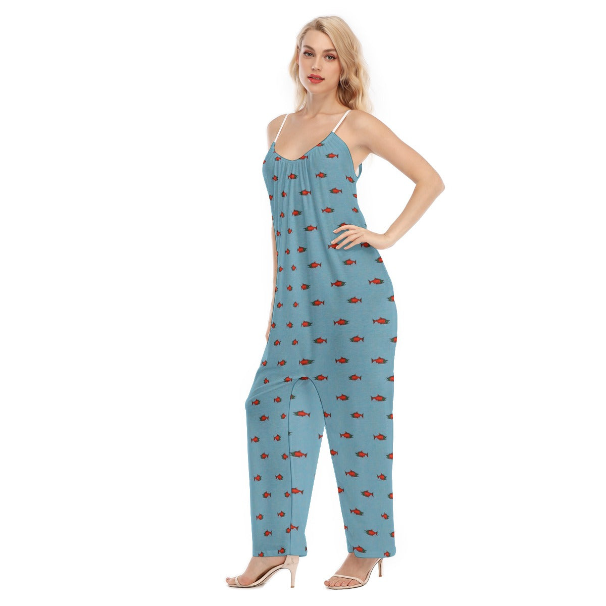 In Stock Woman's Baggy Overall- Small Red Salmons