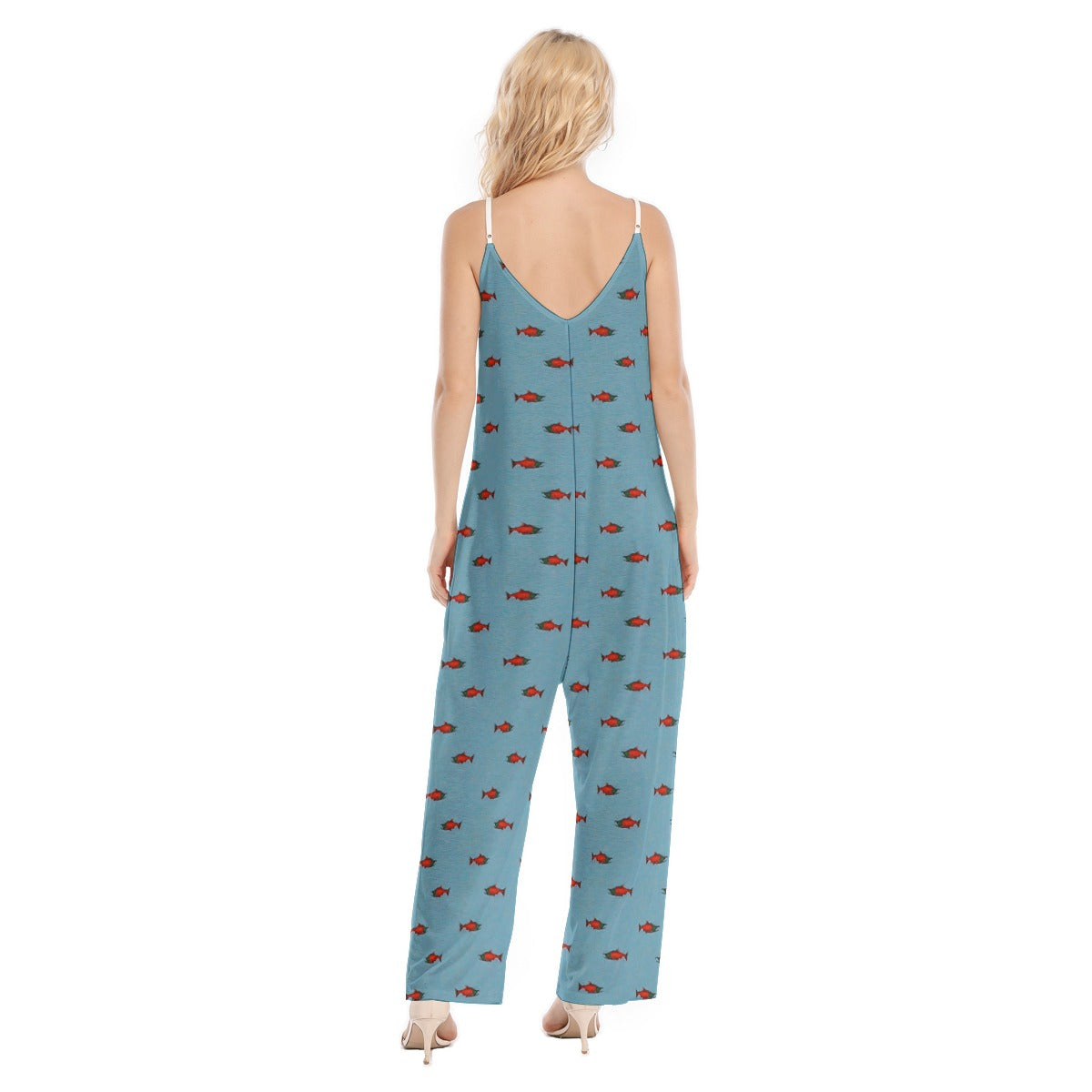 In Stock Woman's Baggy Overall- Small Red Salmons