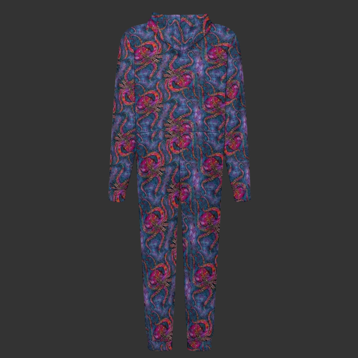 Multicolored Octopus Plush Fuzzy Adult Onesie