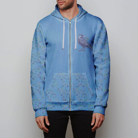 Blueberry Crow Cozy Rayon Zip up Hoodie