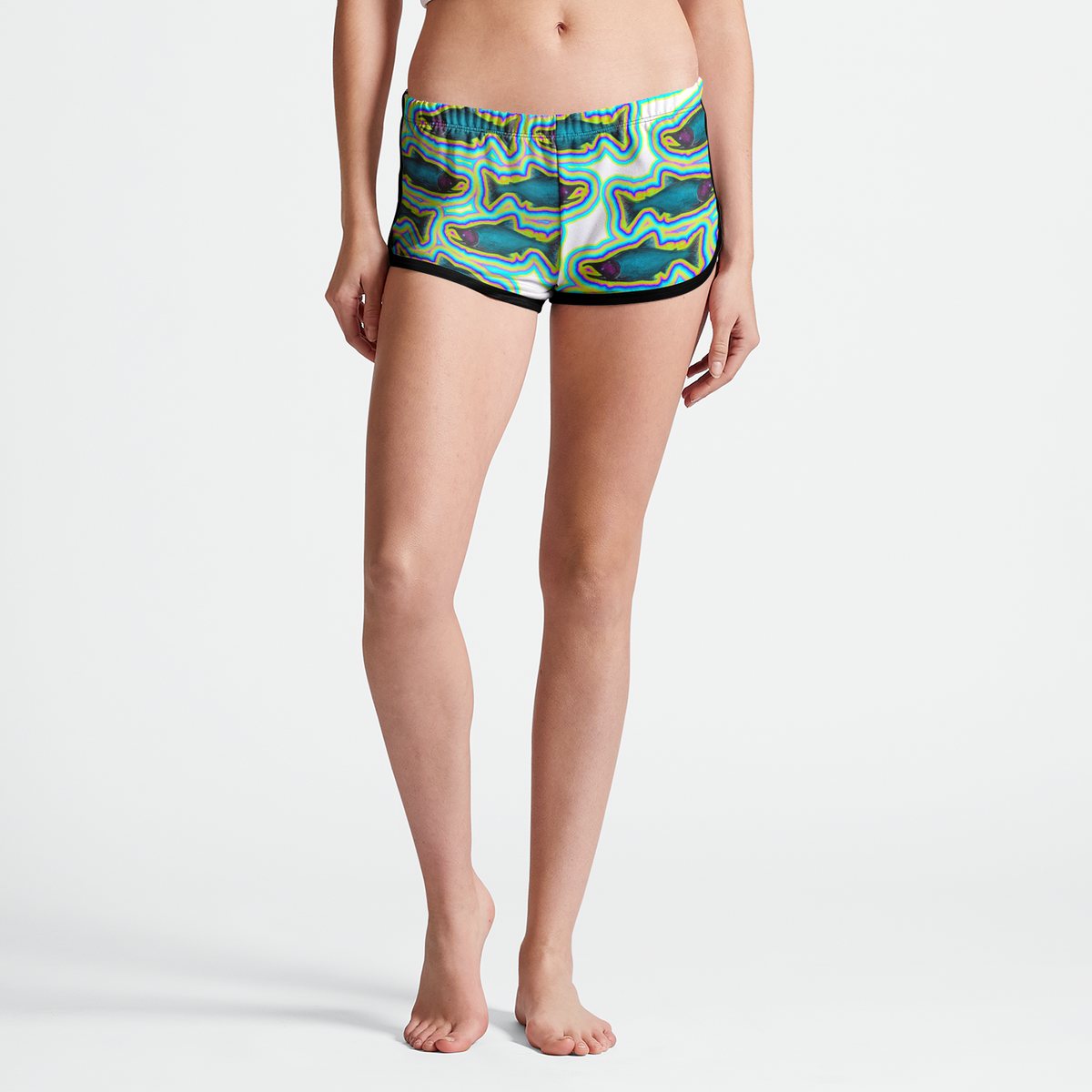 Discontinued Frozen Salmon Women's Retro Shorts- In stock