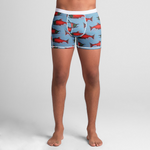 Men's Boxer Briefs Blue Salmon-XS In stock