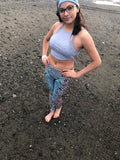 Salmon Mermaid Metallic Yoga Leggings- XXL In stock