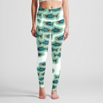 Frozen Salmon High Waisted Athletic Leggings- M In stock