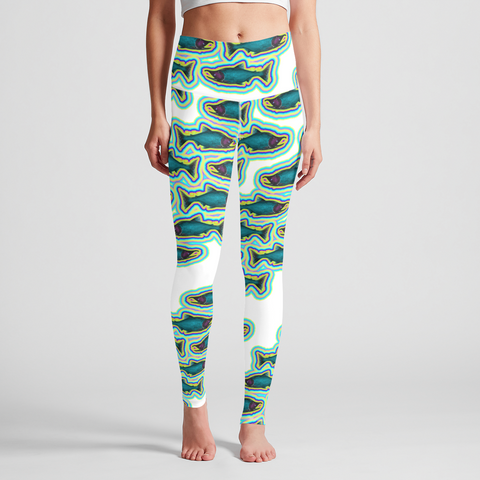 Frozen Salmon High Waisted Athletic Leggings