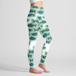 Frozen Salmon High Waisted Athletic Leggings- M In stock