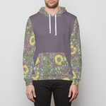Purple Sunflower Floral Cozy Rayon Pullover Hoodie- In Stock