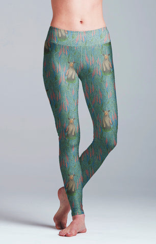 Blueberry Bear Yoga Leggings-  XL in Stock
