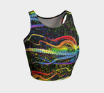 Rainbow Octopus Fitted Athletic Crop Top- In stock