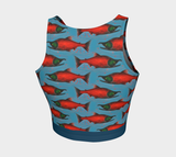 Salmon Fitted Athletic Crop Top- In stock