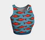 Salmon Fitted Athletic Crop Top- In stock