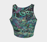 Galactic Octopus Fitted Athletic Crop Top- In stock