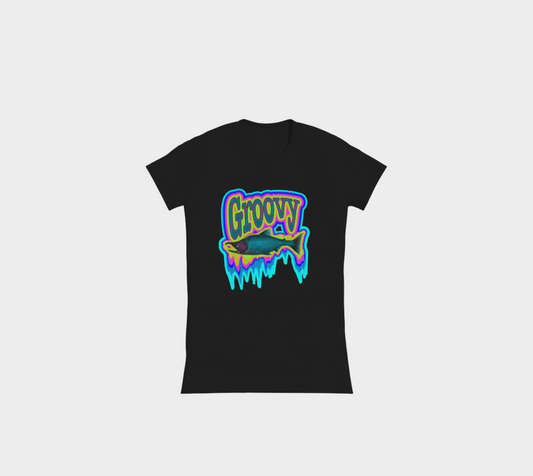 Discontinued Frozen Salmon DTG printed Womens Cotton T-Shirt- Small In Stock