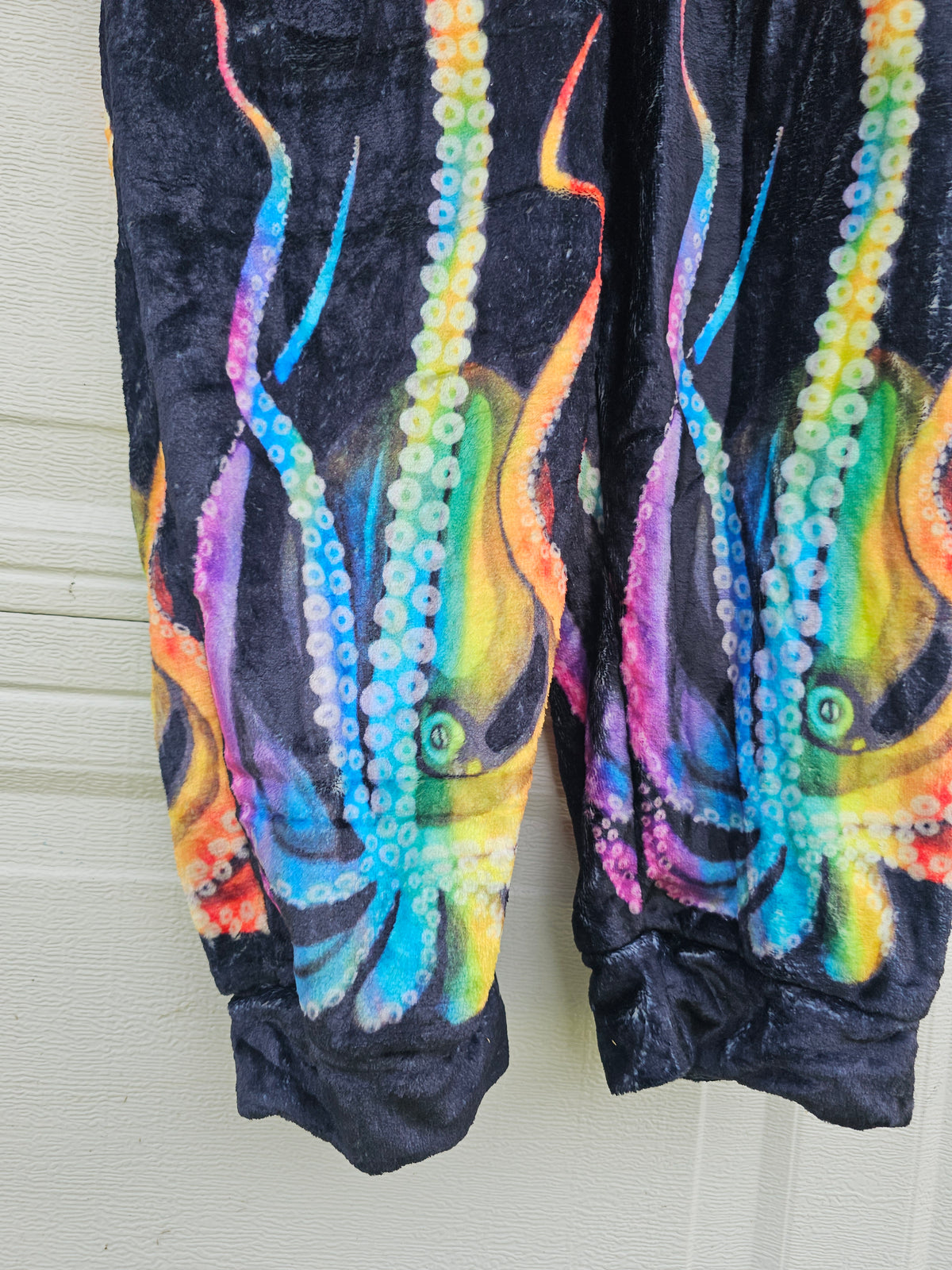 Rainbow Giant Octopus Plush Fuzzy Adult Onesie