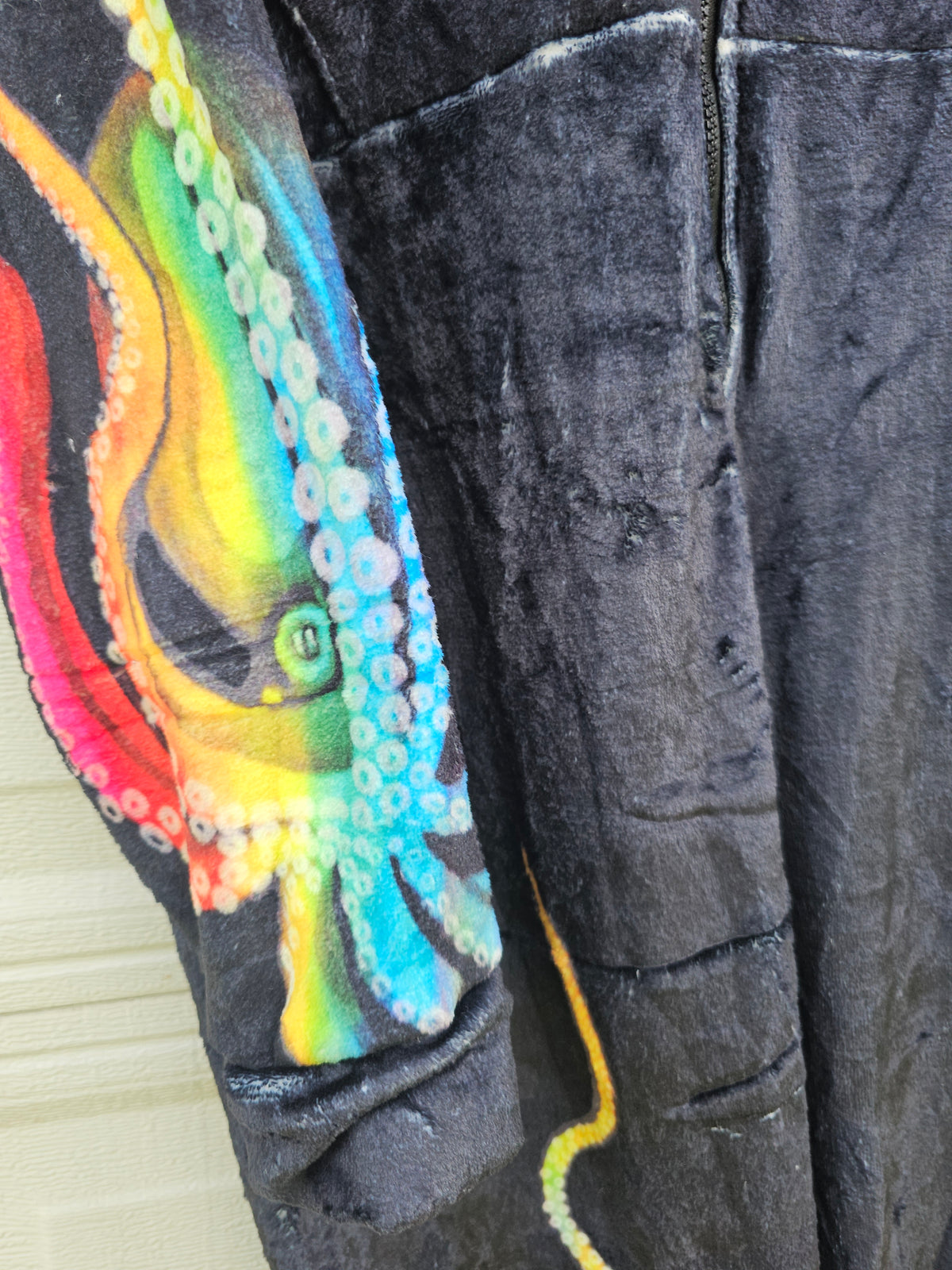 Rainbow Giant Octopus Plush Fuzzy Adult Onesie