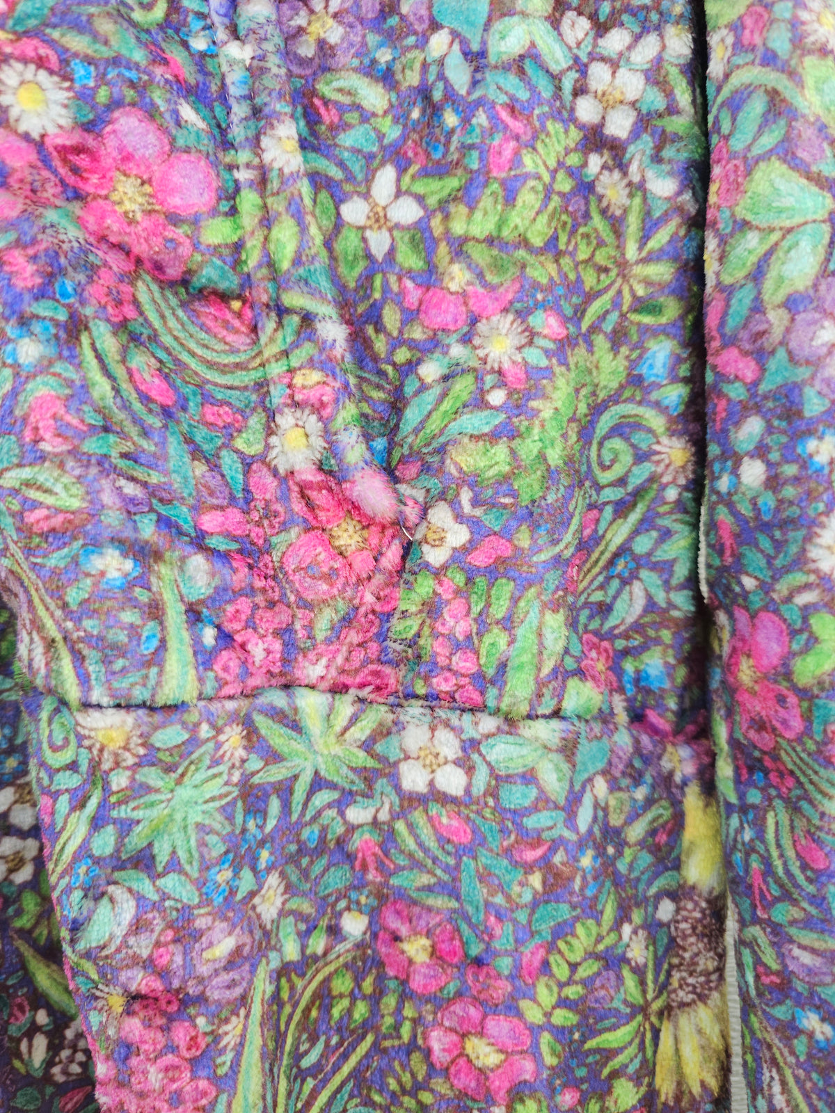 Alaska Floral and Sunflower Plush Fuzzy Adult Onesie
