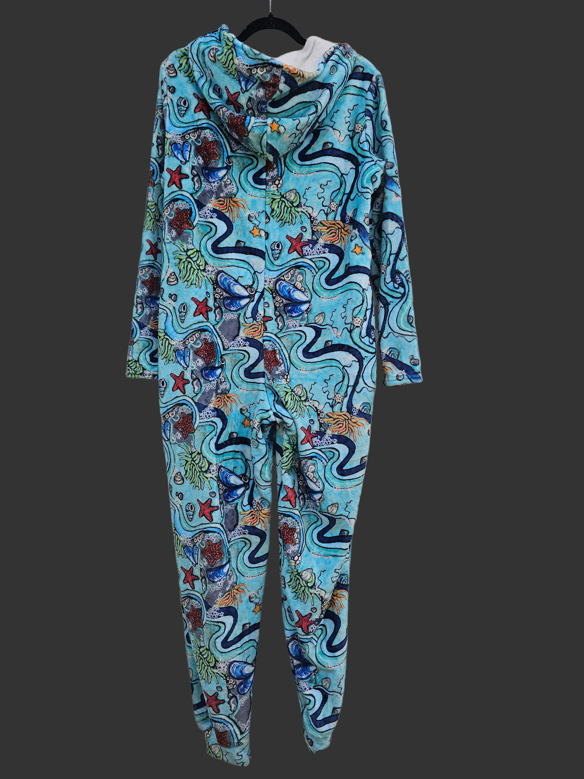 Tidal Pool Plush Fuzzy Adult Onesie (shorter torso)