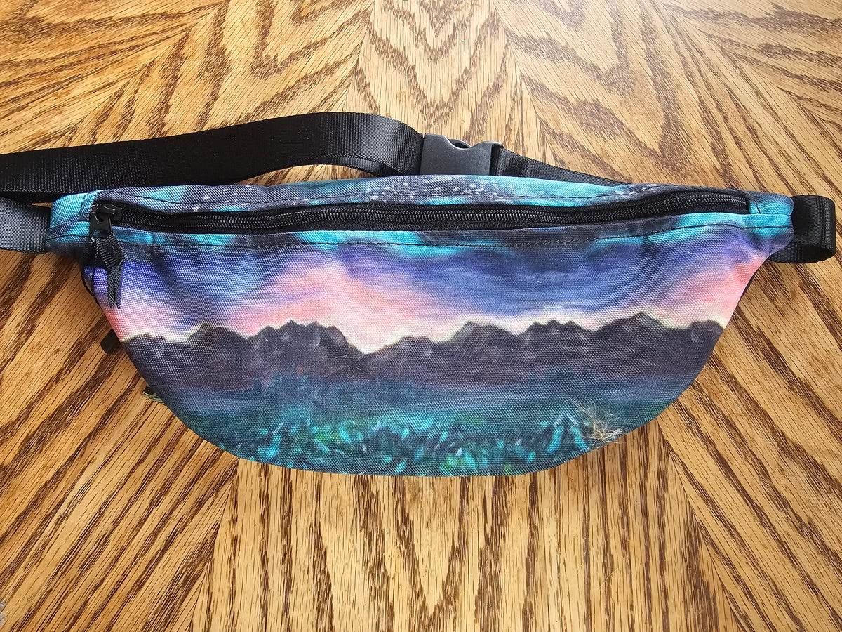 Northern Lights and Mountains Fanny Pack-Clearance