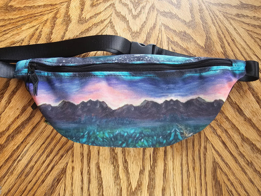 Northern Lights and Mountains Fanny Pack-Clearance