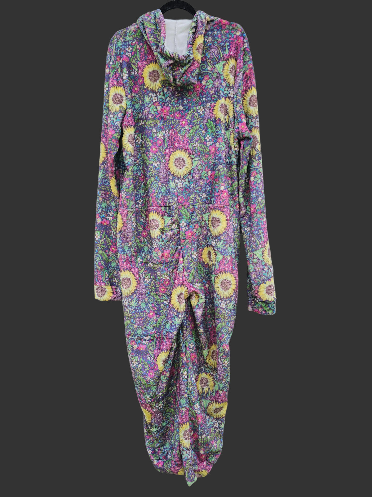 Alaska Floral and Sunflower Plush Fuzzy Adult Onesie