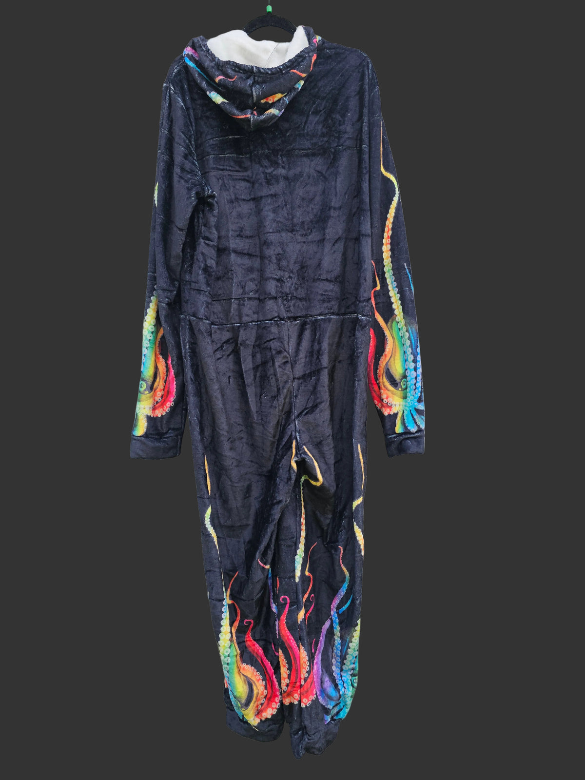 Rainbow Giant Octopus Plush Fuzzy Adult Onesie