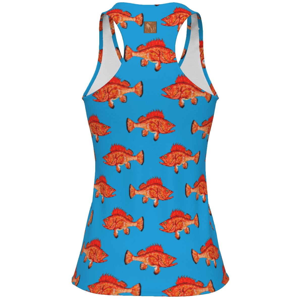 Rockfish on Blue Women's Fitted Work-Out Tank