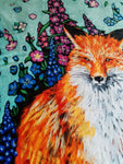 Fox and Flowers Plush Blanket