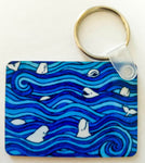 Blissful Beluga Aluminum Key Chain