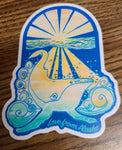 Humpback Sunrise Medium Vinyl Sticker