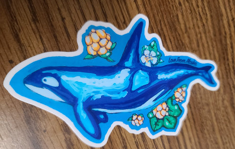 Orca and Cloudberry Medium Vinyl Sticker