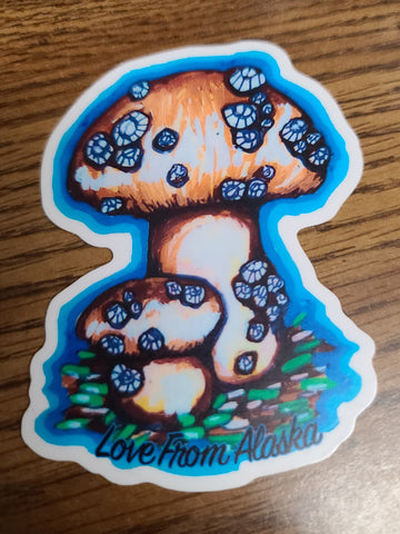Bolete Mushrooms and Barnicles Medium Vinyl Sticker