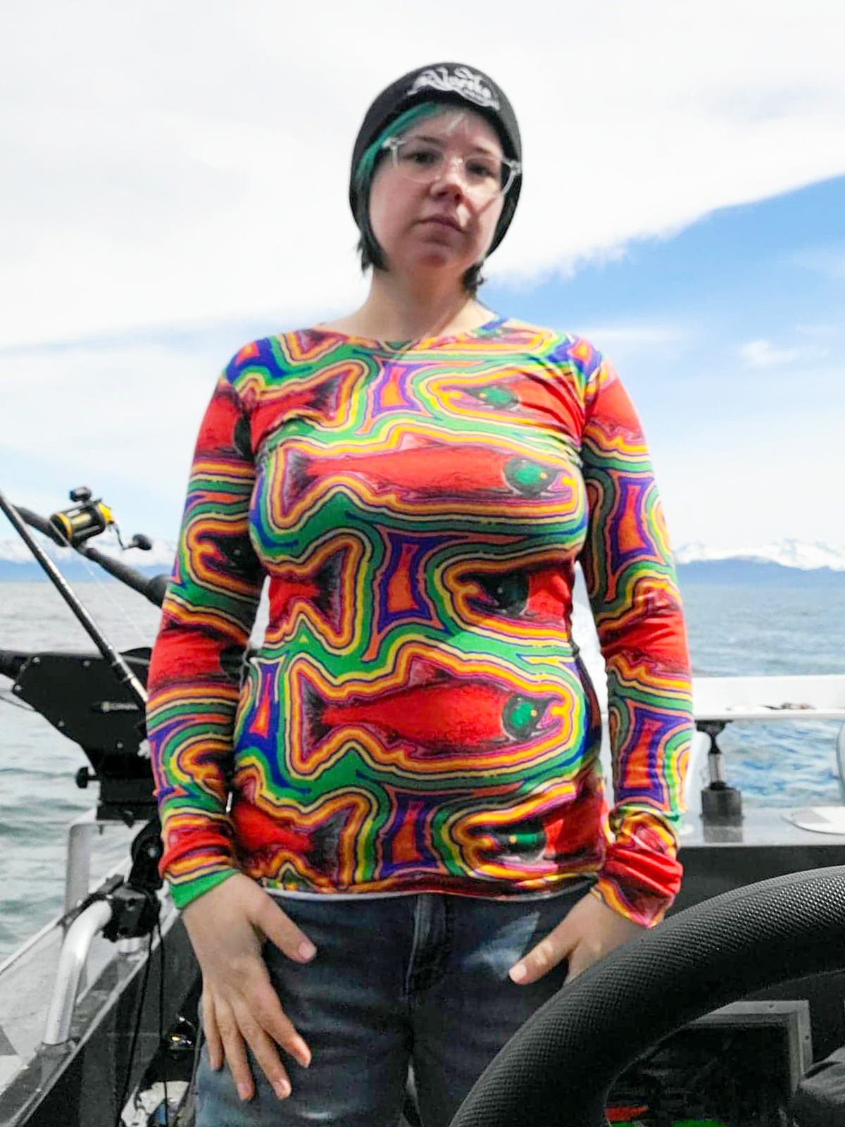 Discontinued Trippy Salmon (Sockeye) Long Sleeved Unisex Shirt- Clearance XS