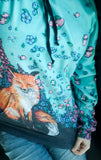 Fox and Wild Flowers Cozy Rayon Hoodie