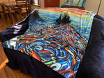 "Seining at Sunset" by Chelsea Jones- Plush Blanket